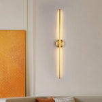 Fauro Modern Linear Metal&Silica Gel Wall Mount Lamps, Gold - Lamp Outdoor