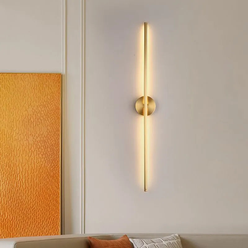 Fauro Modern Linear Metal&Silica Gel Wall Mount Lamps, Gold - Lamp Outdoor