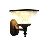 1-Light Black LED Dusk to Dawn Solar Outdoor Wall Light - Lamp Outdoor