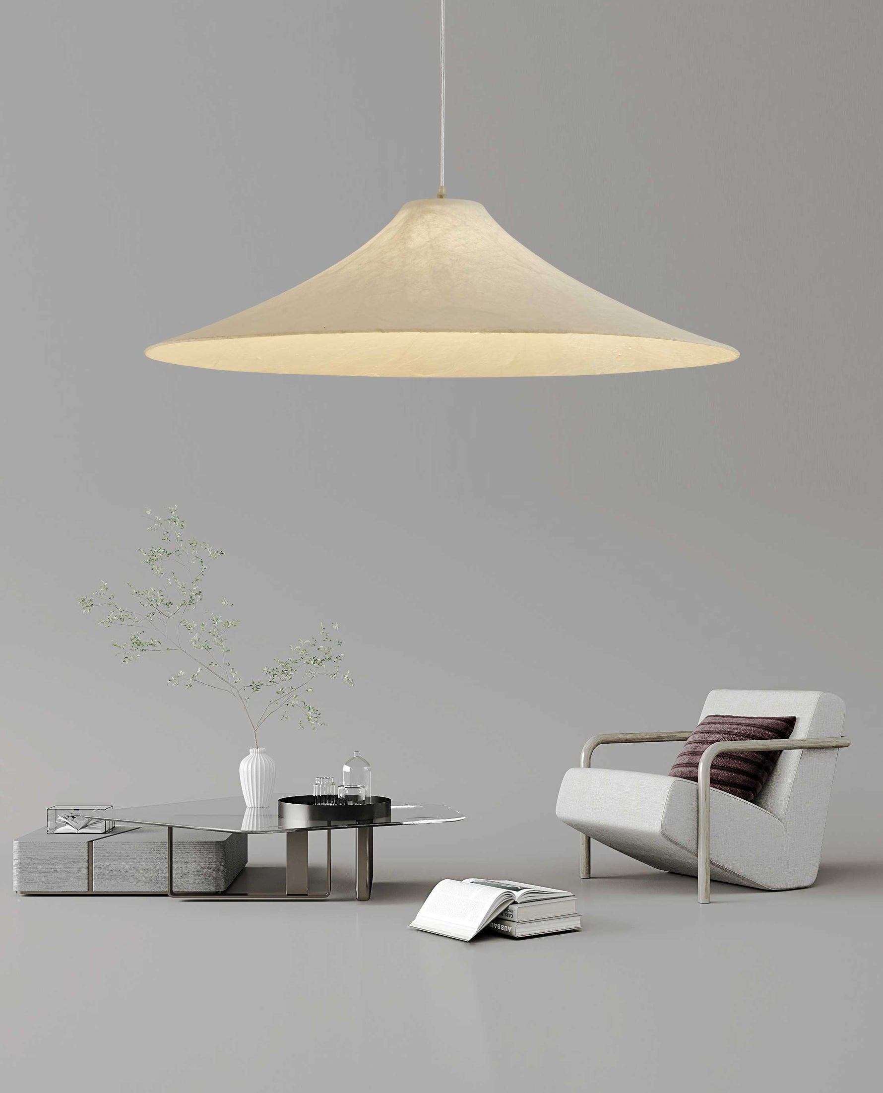 Abbotswell Modern Minimalist Natural Flat Metal Pendant Lamp - Lamp Outdoor