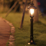 Vintage Classic Black LED Outdoor Lawn Post Light with Water Glass Lens - Lamp Outdoor