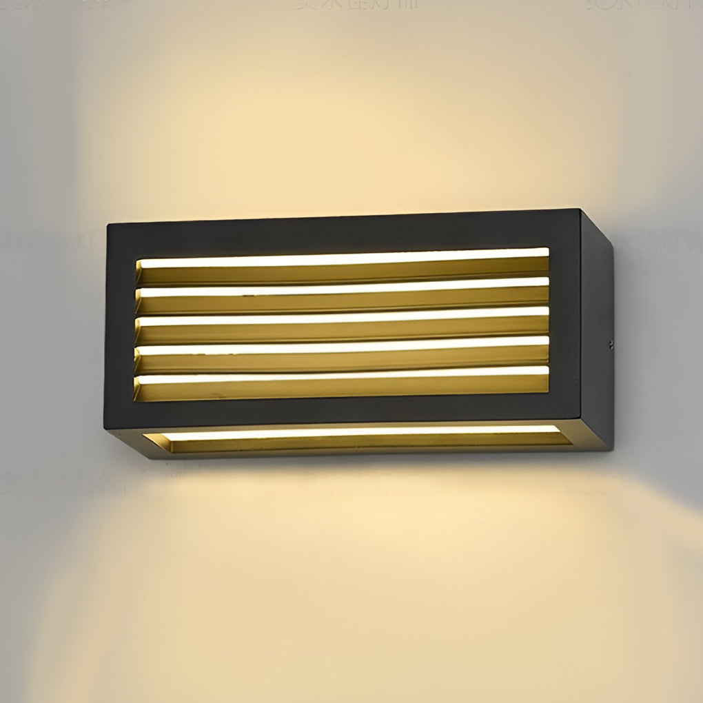 Rectangle Waterproof 12W LED Black Modern Outdoor Wall Sconces Lighting - Lamp Outdoor