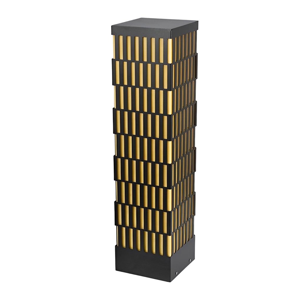 Grid-Designed LED Black Outdoor Lawn Lamp Modern Waterproof Landscape Bollard Lights - Lamp Outdoor