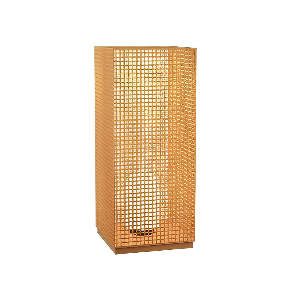 Artistic Gold Cuboid Pathway Bollard Lights with LED Solar or Hardwired Asian-Inspired Design - Lamp Outdoor