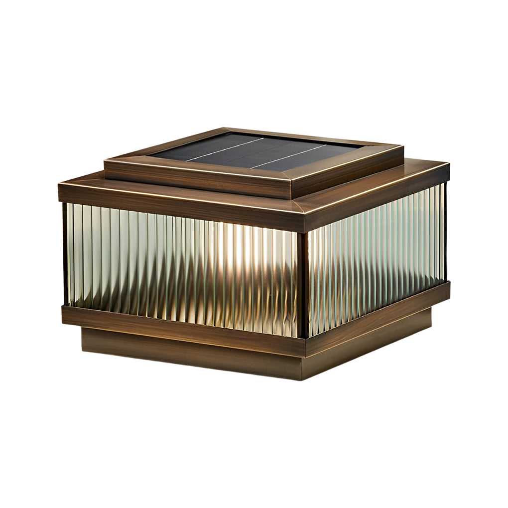Square Waterproof Intelligent Timing modern Solar Fence Post Lights - Lamp Outdoor