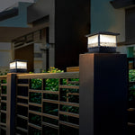 Creative Square Waterproof LED Black Modern Solar Fence Post Lights - Lamp Outdoor