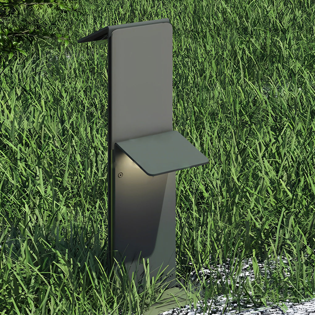 Modern Vertical LED Solar Pathway Lights Dual Panel Downlighting Design - Lamp Outdoor