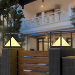 Square Mountain LED Waterproof IP65 Black Modern Solar Pillar Lights - Lamp Outdoor