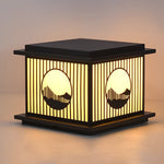 Retro Mountain Scenery LED Waterproof Black Modern Solar Pillar Lamp - Lamp Outdoor