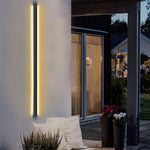 Long Linear LED Waterproof Black Minimalist Outdoor Wall Lights Exterior Lights - Lamp Outdoor