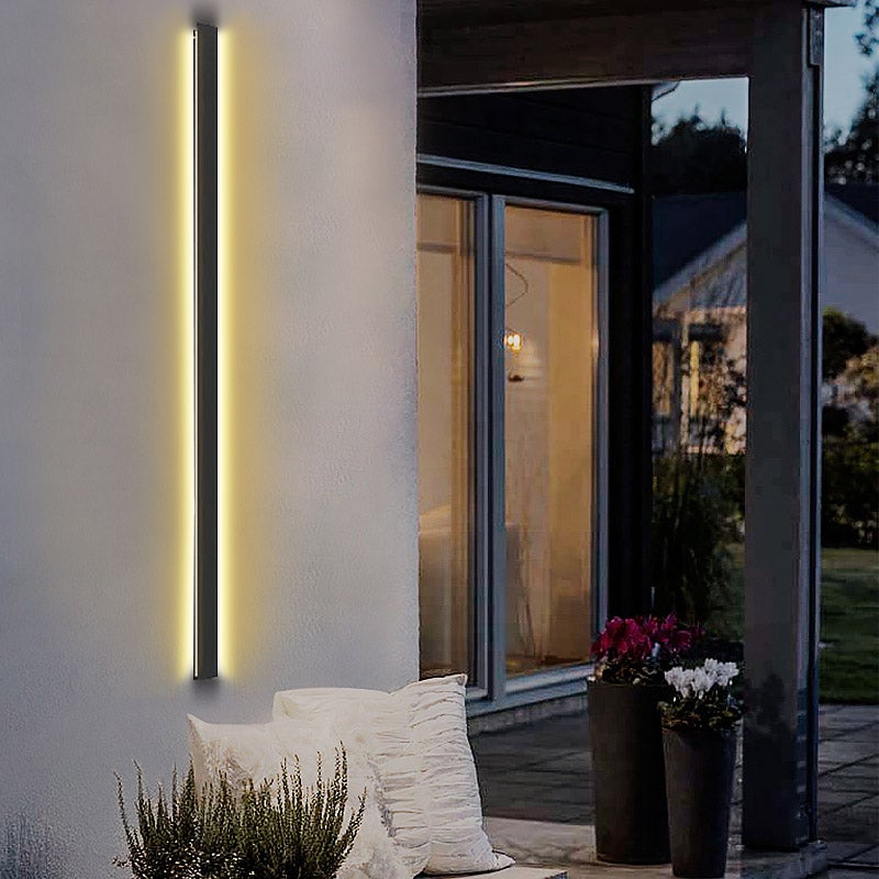 Long Linear LED Waterproof Black Minimalist Outdoor Wall Lights Exterior Lights - Lamp Outdoor