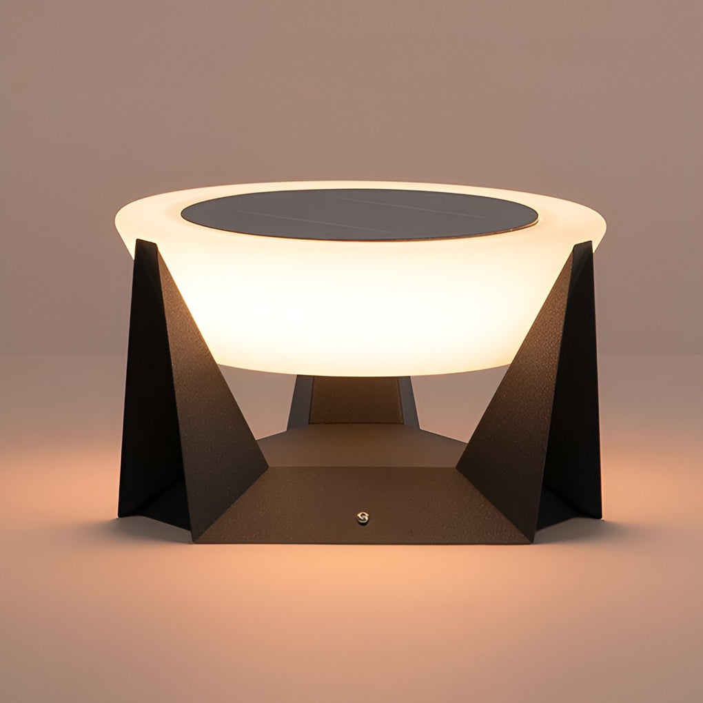 Waterproof LED Gray Modern Outdoor Solar Deck Post Lights Pillar Light - Lamp Outdoor