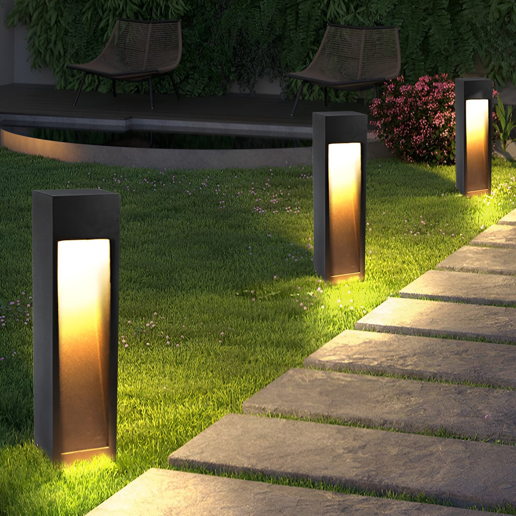 Industrial Rectangular LED Pathway Light 5W Waterproof Fixture with Open Slide Illumination - Lamp Outdoor