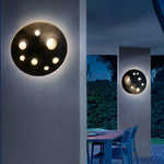 Round Creative Cement Lunar Crater Waterproof LED Outdoor Wall Lamp - Lamp Outdoor
