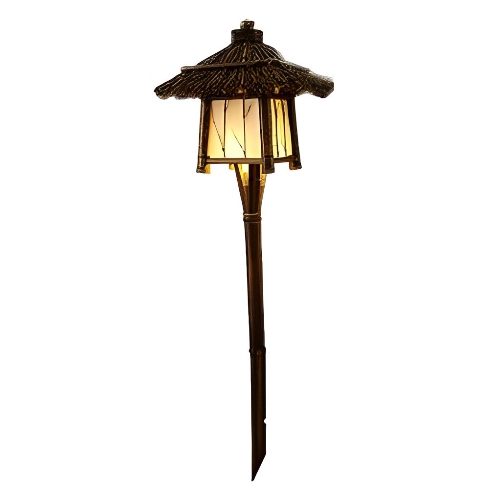 Branch Pattern Bamboo Style Lantern Versatile Outdoor Hanging and Post Light - Lamp Outdoor