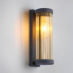 Creative Glass Waterproof LED Black Modern Solar Wall Lamp Exterior Lights - Lamp Outdoor