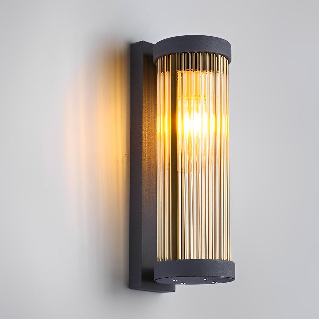 Creative Glass Waterproof LED Black Modern Solar Wall Lamp Exterior Lights - Lamp Outdoor