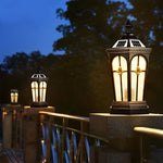 Waterproof LED Three Step Dimming European Style Solar Fence Post Lights - Lamp Outdoor