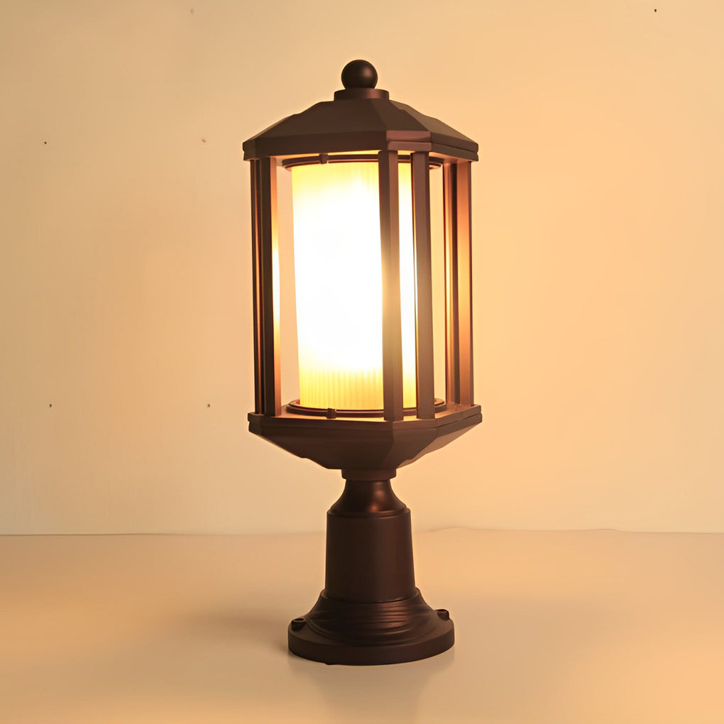 Retro Aluminum Waterproof Rose Gold American Style Outdoor Pillar Lamp - Lamp Outdoor