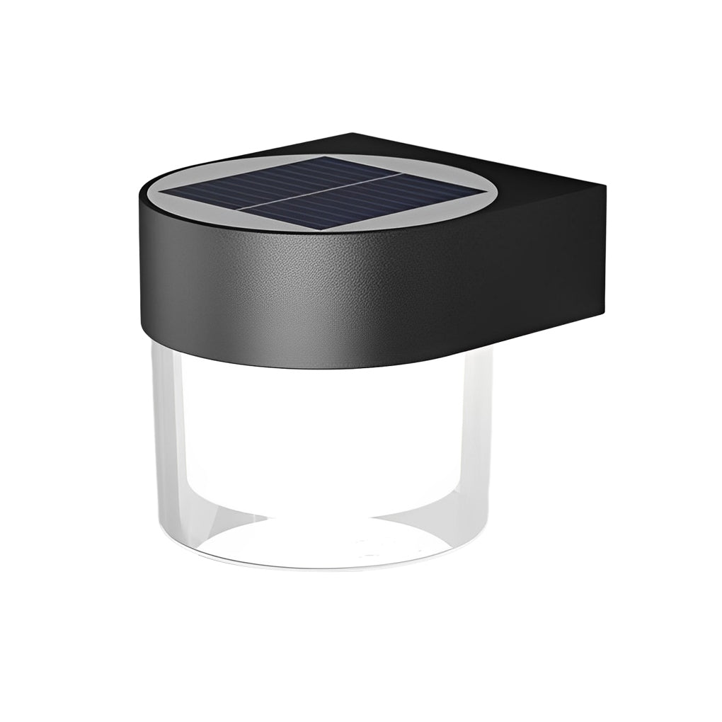 Square Round Waterproof LED Black Minimalist Solar Outdoor Wall Lights - Lamp Outdoor
