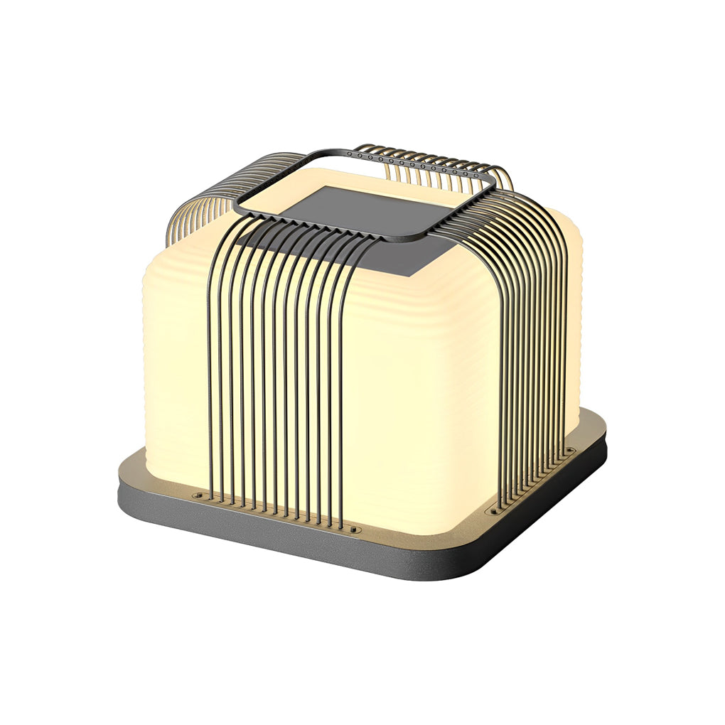 Square Creative LED Waterproof PE Shade Modern Solar Fence Post Lights - Lamp Outdoor