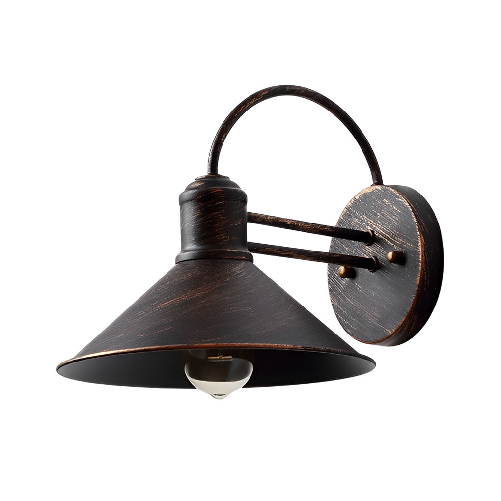 Retro Conical Iron Waterproof Industrial Style Outdoor Wall Lamp Exterior Lights - Lamp Outdoor
