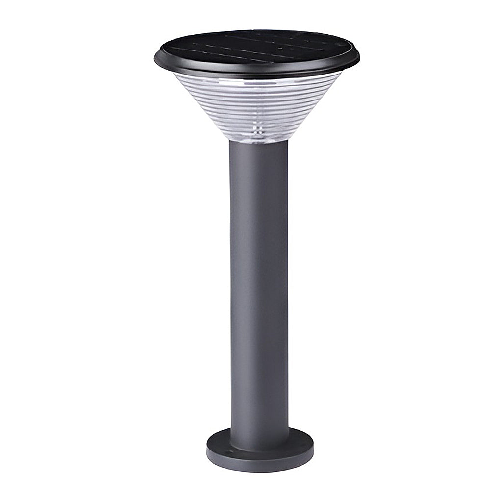 Contemporary Tapered Solar LED Pathway Light Black Cylindrical Outdoor Lighting - Lamp Outdoor