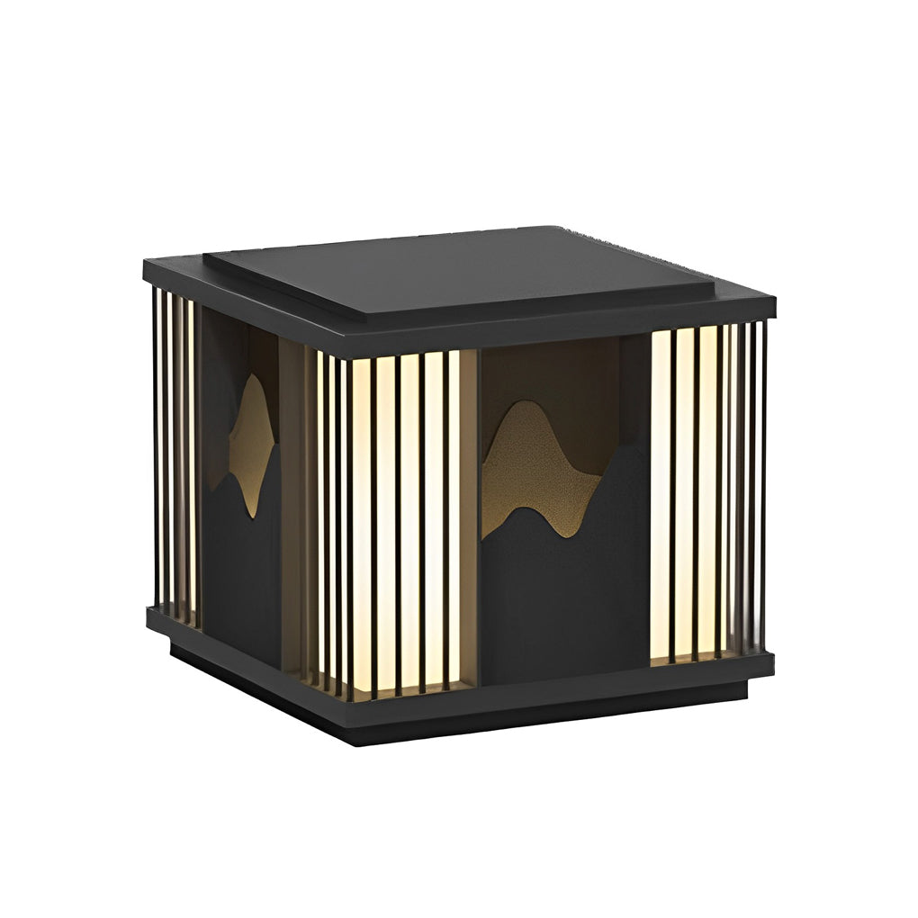 Waterproof LED Mountain Scenery Black Modern Solar Post Caps Lights - Lamp Outdoor