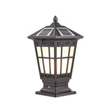Waterproof Aluminum LED Brown Retro Solar Solar Post Cap Lights Pillar Lamp - Lamp Outdoor