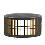 Round Creative Waterproof LED Black Modern Solar Fence Post Lights - Lamp Outdoor