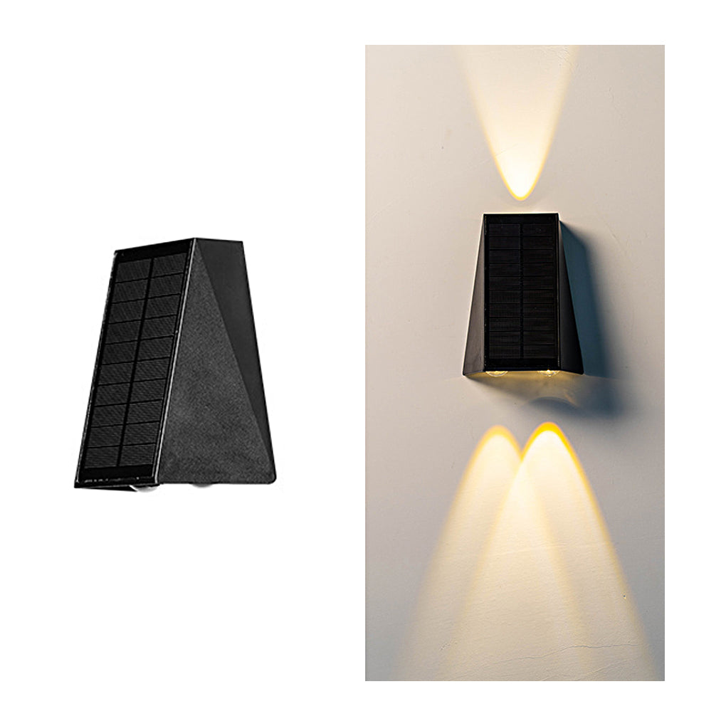 Up and Down Lighting LED Waterproof Black Modern Solar Wall Lights - Lamp Outdoor