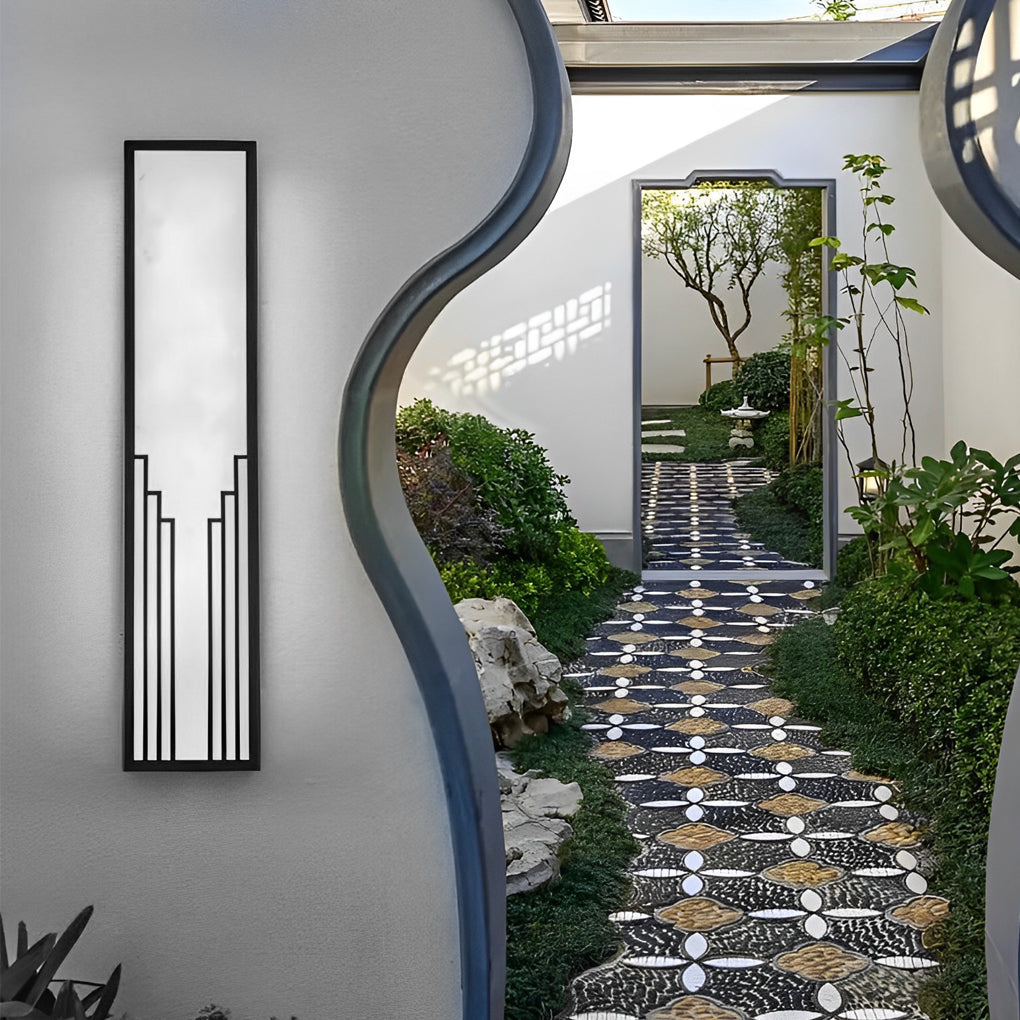 Strip Rectangular Resin Waterproof LED Black Modern Outdoor Wall Light - Lamp Outdoor