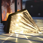2PCS Geometric LED Waterproof Black Solar Wall Lamp Outdoor Wall Lights Fixture - Lamp Outdoor