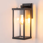 Rectangular Glass Waterproof Black Modern Outdoor Wall Lamp Exterior Lights - Lamp Outdoor