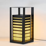 Black Industrial LED Outdoor Pathway Lantern - Building-Inspired Cuboid Design - Lamp Outdoor