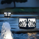 Outdoor Waterproof LED Mountain Scenery Black Solar Fence Post Lights - Lamp Outdoor