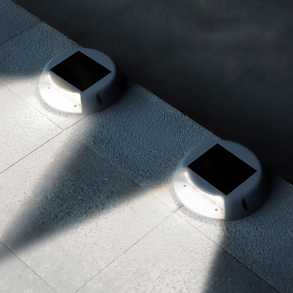 Wall Protected Flush Mount-On-Step Lights Solar LED Stairway Landscape Lighting - Lamp Outdoor