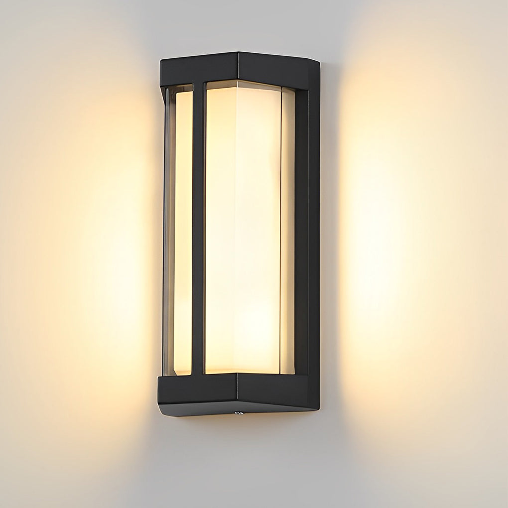 Waterproof Double Acrylic Shade LED Black Modern Outdoor Wall Lights - Lamp Outdoor
