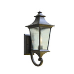 Retro Waterproof Creative Stripes Glass Shade Modern Outdoor Wall Light - Lamp Outdoor