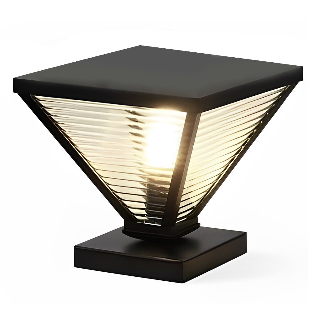 Simple Geometric Shape Waterproof Black Modern Solar Fence Post Lights - Lamp Outdoor