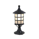 Round Cage Waterproof LED Black Modern Solar Fence Post Lights with Remote - Lamp Outdoor