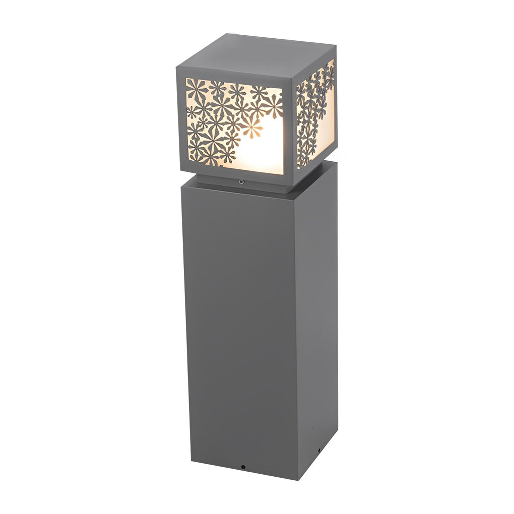 Elegant Snowflake Solar LED Bollard Light Modern Outdoor Waterproof Lawn Lamp - Lamp Outdoor