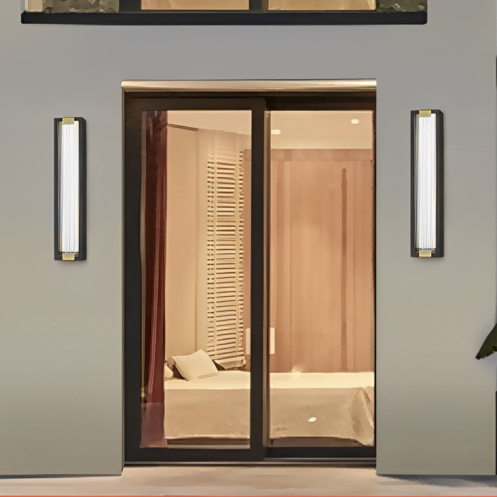 Rectangular Waterproof LED Black Modern Porch Lights Wall Sconces - Lamp Outdoor
