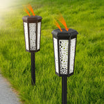 RGB Hexagon Hollow Outdoor Solar Stake Light Waterproof Landscape Lighting - Lamp Outdoor