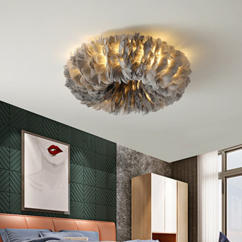 O'Moore Swan Feather Round Ceiling Light - Lamp Outdoor