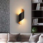 Travin Modern Conch Shape Spiral Outdoor Wall Lamp, Black/White/Gold - Lamp Outdoor
