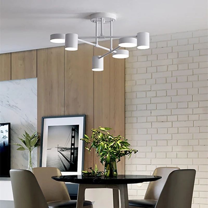 Quor LED Flush Ceiling Light, Black/White/Gold 6 Head - Lamp Outdoor