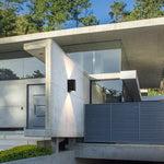 Tavon Minimalist Metal Square Outdoor Wall Lamp, Black - Lamp Outdoor