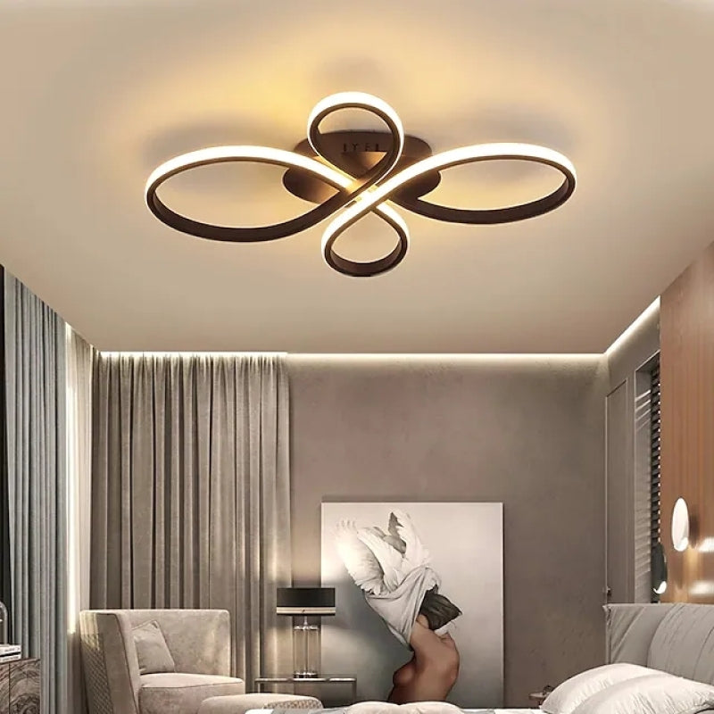 Brisa Modern LED Multi Rings Flush Mount Ceiling Light, Brown/White - Lamp Outdoor
