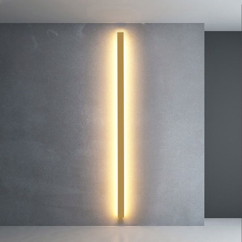 Gravo Minimalist Linear Metal/Acrylic Wall Lamp, Gold/Black/White - Lamp Outdoor